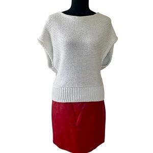 Moth Anthropologie Ecru White Knit Sleeveless Sweater- Made in Italy - Size L
